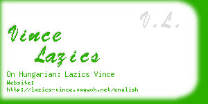 vince lazics business card